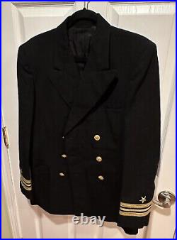 Vintage U. S. NAVY DRESS BLUE COAT UNIFORM Military JACKET Size 39 Regular Wool