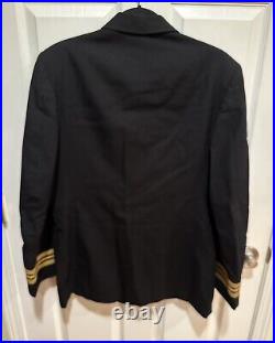 Vintage U. S. NAVY DRESS BLUE COAT UNIFORM Military JACKET Size 39 Regular Wool