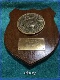 Vintage U. S. Navy CMDR CARRIER GROUP FIVE Brass / Wood Wall Hanging Plaque Vintage U. S. Navy CMDR CARRIER GROUP FIVE Brass / Wood Wall Hanging Plaque