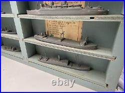 Vintage U. S. Navy Merchant Miniature Models Navy Carrying Case with Ships