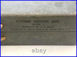 Vintage U. S. Navy Merchant Miniature Models Navy Carrying Case with Ships