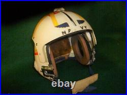 Vintage U. S. Navy Pilot Flight Helmet, Size Medium