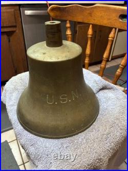 Vintage U. S. Navy U. S. N. Ship's Bell 11 3/8 and 28 Pounds