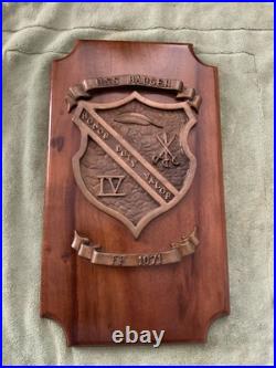 Vintage U. S. Navy USS BADGER FF1071 Brass / Wood Wall Hanging Plaque