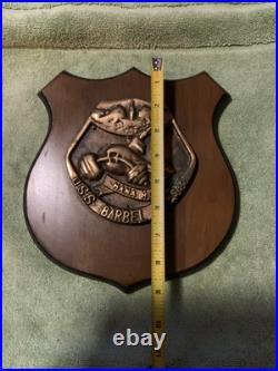 Vintage U. S. Navy USS BARBEL SS-580 SUBMARINE Brass / Wood Wall Hanging Plaque