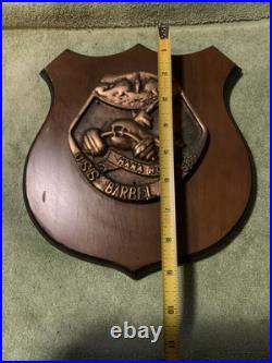 Vintage U. S. Navy USS BARBEL SS-580 SUBMARINE Brass / Wood Wall Hanging Plaque