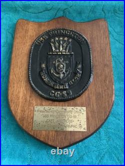 Vintage U. S. Navy USS PRINCETON CG-59. CRUISER Wood Wall Hanging Plaque