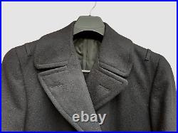 Vintage US NAVY BRIDGE COAT LONG PEACOAT Officer Military Jacket 39 XL