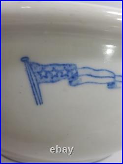 Vintage US NAVY CAPTAINS Mess Bowl 4 Star Flag Pennant TEPCO China USA 9.5 In