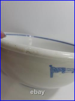 Vintage US NAVY CAPTAINS Mess Bowl 4 Star Flag Pennant TEPCO China USA 9.5 In