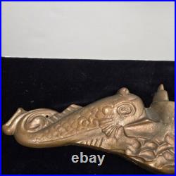 Vintage US NAVY MILITARY SUBMARINE DOLPHIN WALL PLAQUE 14.75 wide x 4 high