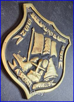 Vintage US NAVY SUBMARINE Brass Plaque USS WILLIAM H BATES SSN 680
