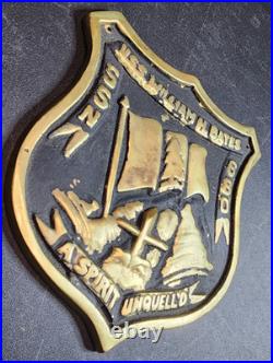 Vintage US NAVY SUBMARINE Brass Plaque USS WILLIAM H BATES SSN 680