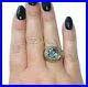 Vintage-US-NAVY-Sterling-Silver-10K-Yellow-Gold-Blue-Zircon-Ring-Size-9-5-01-ds