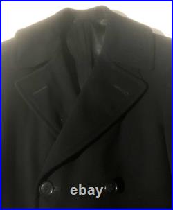 Vintage US NAVY UNIFORM Bridge Officer Coat 8 Button USN Naval Overcoat 38 Long