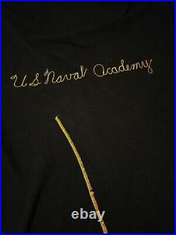 Vintage US Naval Academy Wool Blue w gold trim Chatham Blanket 69 x 82