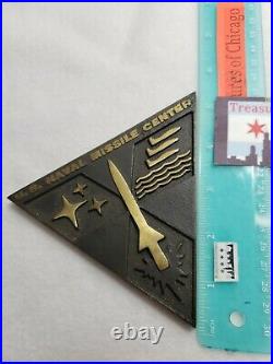 Vintage US Naval Missile Center Solid Brass Plaque US Military 5 x 4 1/2