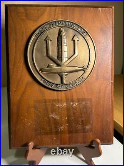 Vintage US Naval Submarine Base Kings Bay Military Plaque