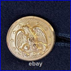 Vintage US Navy Bridge Wool overcoat black Military Jacket 42R w history