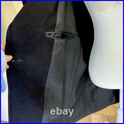 Vintage US Navy Bridge Wool overcoat black Military Jacket 42R w history