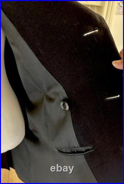 Vintage US Navy Bridge Wool overcoat black Military Jacket 42R w history