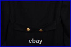 Vintage US Navy Officer Long Wool Bridge Dress Coat Gold Eagle Buttons 40L