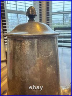 Vintage US Navy Silverplate USN Soldered Side Pour Coffee Pot Reed & Barton