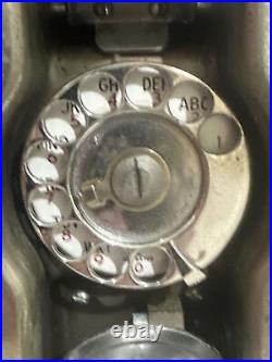 Vintage US Navy Submarine/ Battleship Bulkhead Chrome Plated Metal Rotary Phone