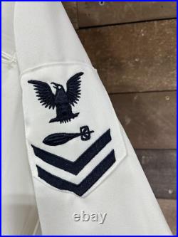 Vintage US Navy Submariners Uniform White WithBadges Medals