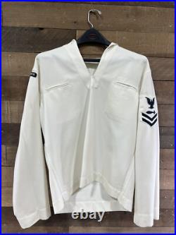 Vintage US Navy Submariners Uniform White WithBadges Medals