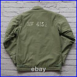 Vintage US Navy USN A-2 Deck Jacket Stencil M S Military Coat Cold Weather