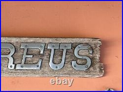 Vintage US Navy USS NEREUS Submarine Ships Plank With Brass Sign Plaque Maritime