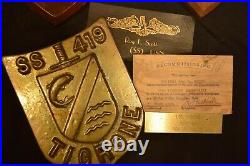Vintage US SUBMARINE Plaque SS-419 TIGRONE Lot Solid Brass