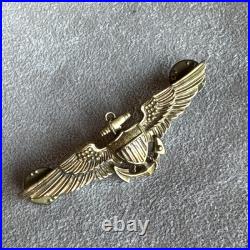 Vintage US USMC Navy Aviator Wings Gold Tone N. S. Meyer New York Serial No 270