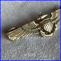 Vintage US USMC Navy Aviator Wings Gold Tone N. S. Meyer New York Serial No 270
