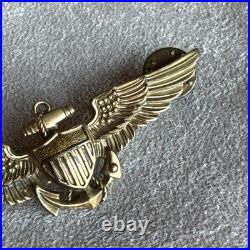 Vintage US USMC Navy Aviator Wings Gold Tone N. S. Meyer New York Serial No 270
