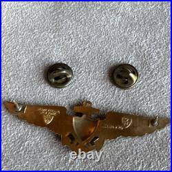 Vintage US USMC Navy Aviator Wings Gold Tone N. S. Meyer New York Serial No 270
