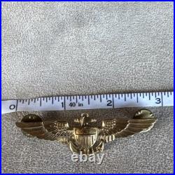 Vintage US USMC Navy Aviator Wings Gold Tone N. S. Meyer New York Serial No 270