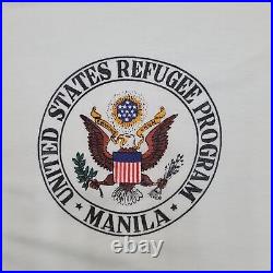 Vintage USARP 70s Martial-Law Philippines Refugee Shirt XS 16x24 Marcos Manila