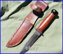 Vintage USN MARK 1 Camillus WW2 Fighting Knife with Leather Sheath