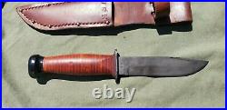 Vintage USN MARK 1 Camillus WW2 Fighting Knife with Leather Sheath