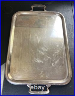 Vintage USN Navy 21 Silver Plated Serving Tray Stamped 1741 WWII