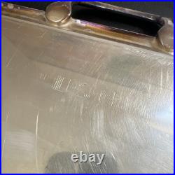 Vintage USN Navy 21 Silver Plated Serving Tray Stamped 1741 WWII