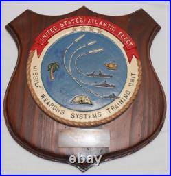 Vintage USN Navy Cast & Wood Plaque Wall Hanging US Atlantic Fleet Mistralaunt