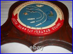 Vintage USN Navy Cast & Wood Plaque Wall Hanging US Atlantic Fleet Mistralaunt