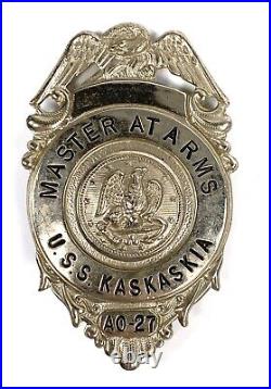 Vintage USN Navy Master at Arms MAA Badge USS Kaskaskia (AO-27)