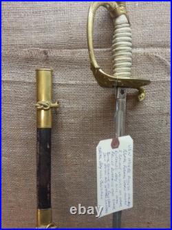 Vintage USN US Navy Officers Dress Presentation Sword M-1852 Model Super Nice
