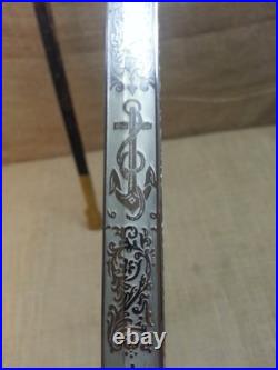 Vintage USN US Navy Officers Dress Presentation Sword M-1852 Model Super Nice