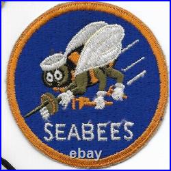 Vintage USN United States Navy Naval Construction Battalion Seabees 4 Patch