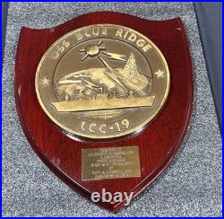 Vintage USS BLUE RIDGE LCC-19 Commanding Officer Plaque